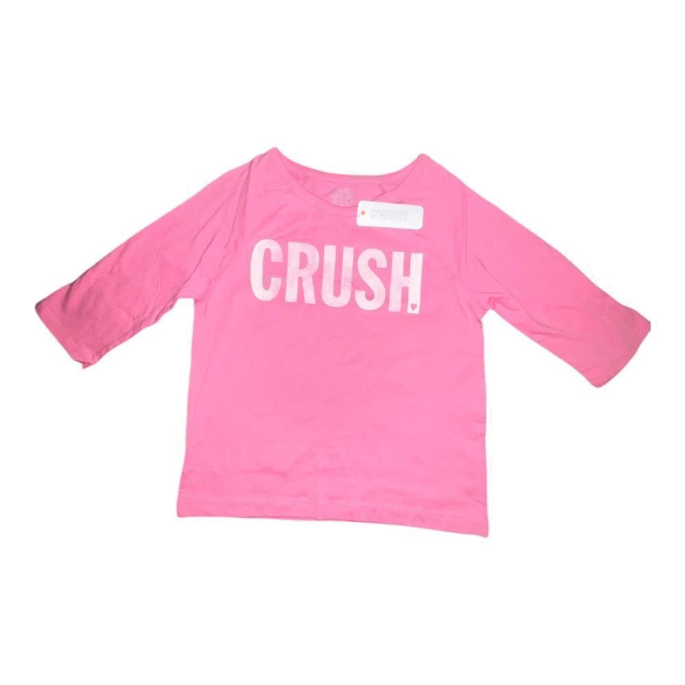 Gymboree Girls Pink Crush Shirt 3/4 Sleeve Graphic T-Shirt Small NWT